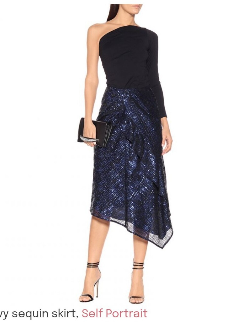 Self-Portrait Sequin Embellished Midi Skirt